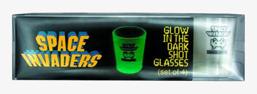 Space Invaders Glow-in-the-dark Shot Glass 4-pack, transparent png #3907264