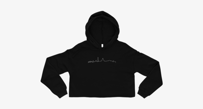 Washington Skyline Crop Hoodie In Black - Crop Top, transparent png #3908491