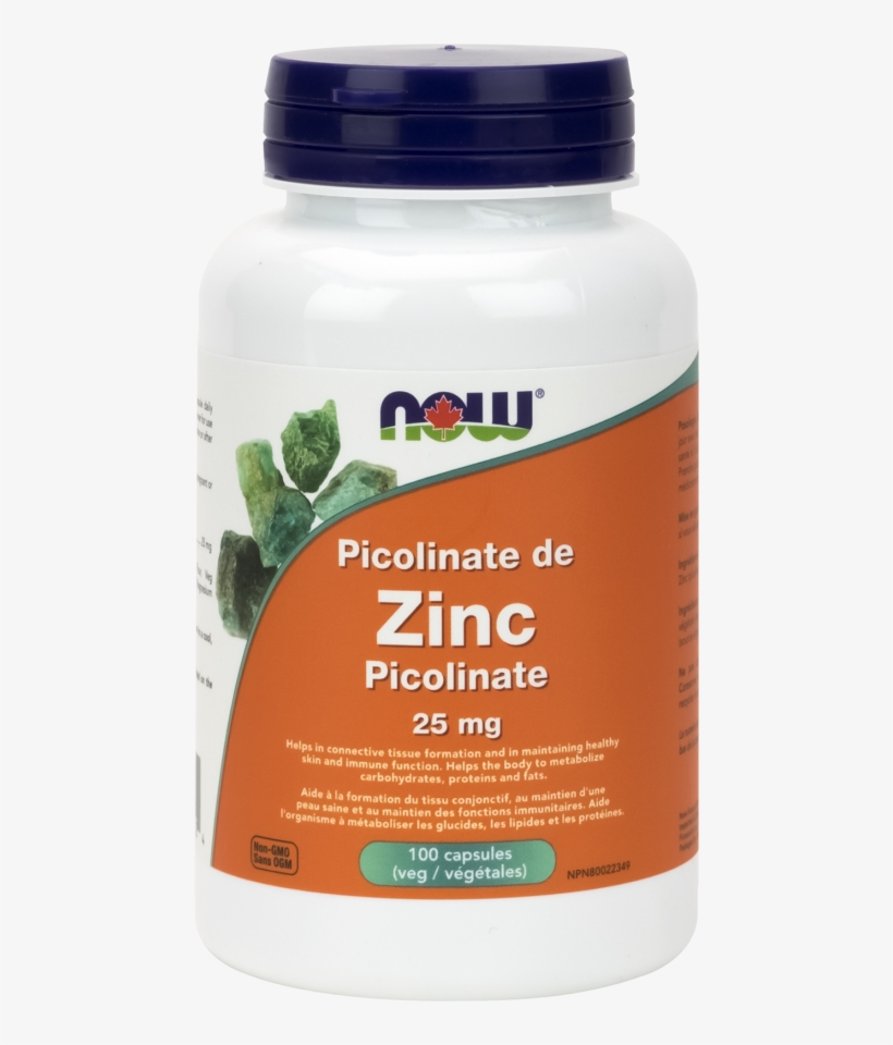 Zinc Picolinate 25 Mg Veg Capsules - Now Brand Zinc Picolinate 25, transparent png #3908927