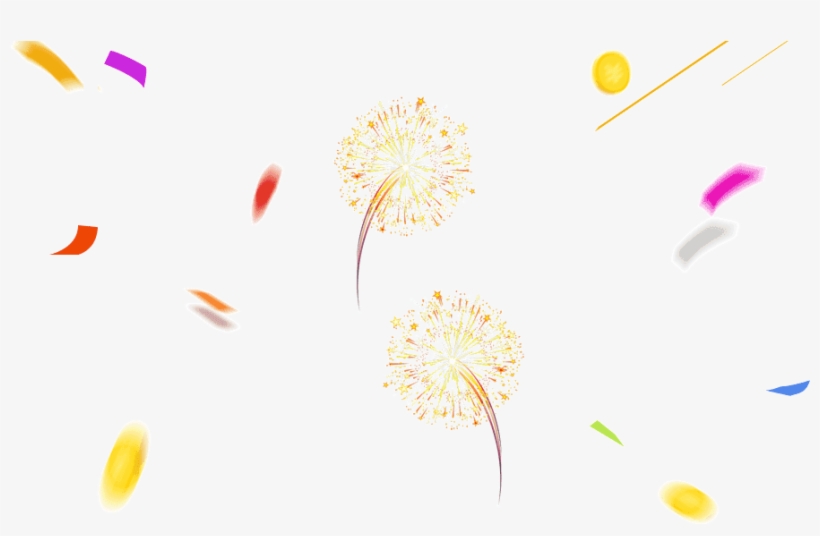 Elementos Decorativos De Fogo De Artifício - Portable Network Graphics, transparent png #3909460