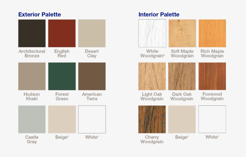 Colors And Woodgrain Options - Vinyl Window With Wood Interior, transparent png #3909625