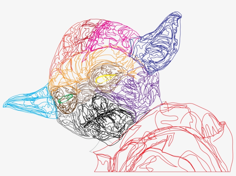 A Wire Frame Of The Previous Post With The Yoda Vector - Royalty-free, transparent png #3909871