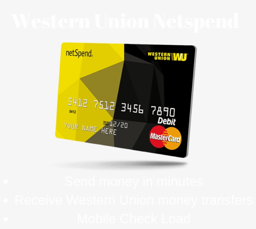 Netspend Prepaid Card Western Union - American Express Bluebird Card Review, transparent png #3910224