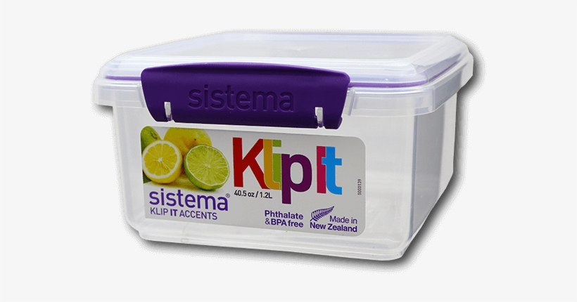 Sistema Klip-it Accents Rectangular Food Container - Sistema Klip It Accents Food Storage Container, 2 L, transparent png #3910266