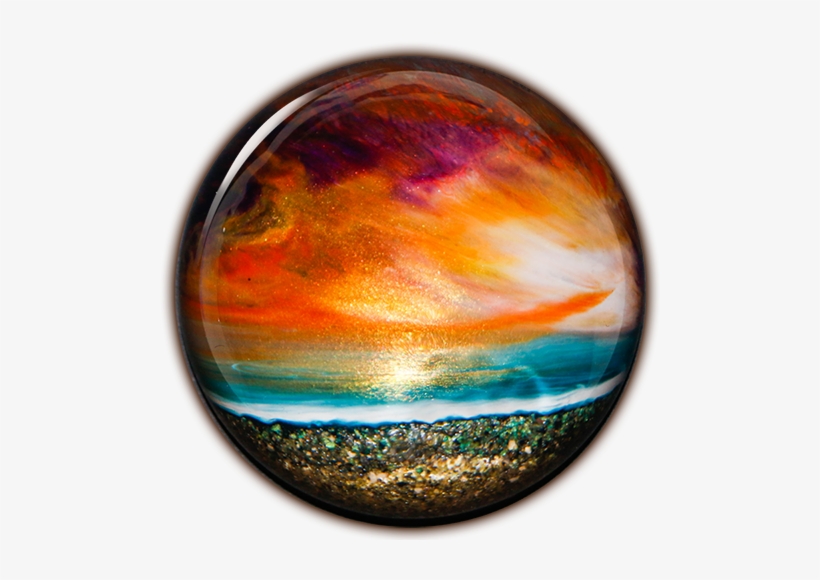 Image Of Sunset Finger-painted Crystal - Watercolor Painting, transparent png #3910660