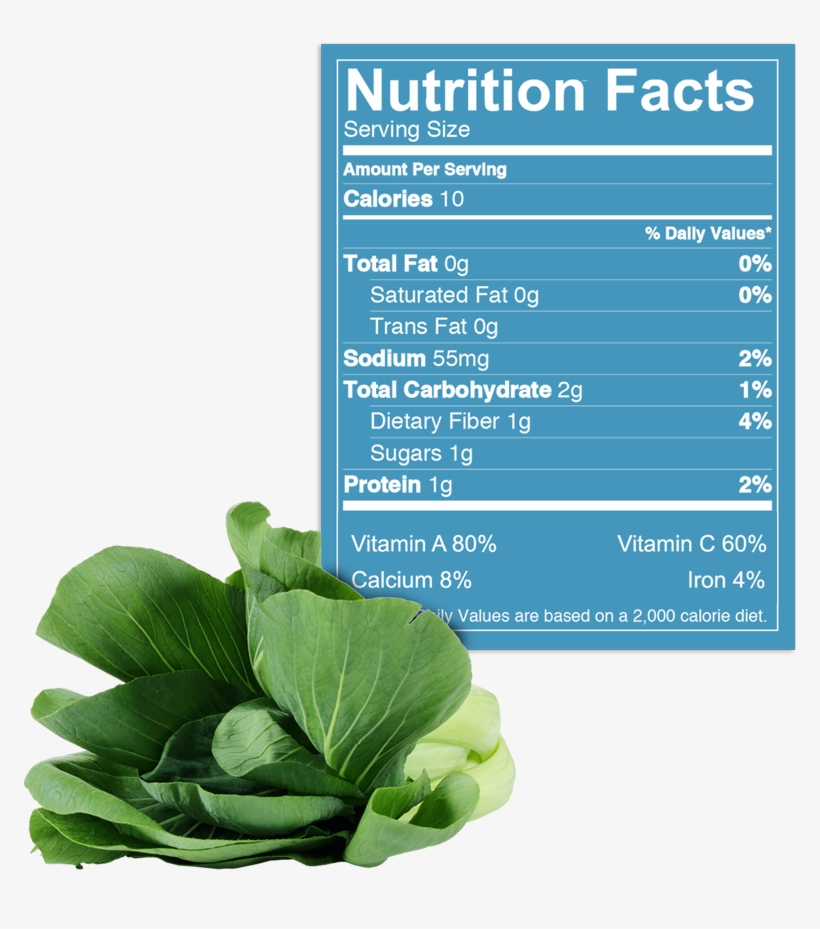 A Healthy Alternative - Raw Nutritional Value Of Bok Choy, transparent png #3911276