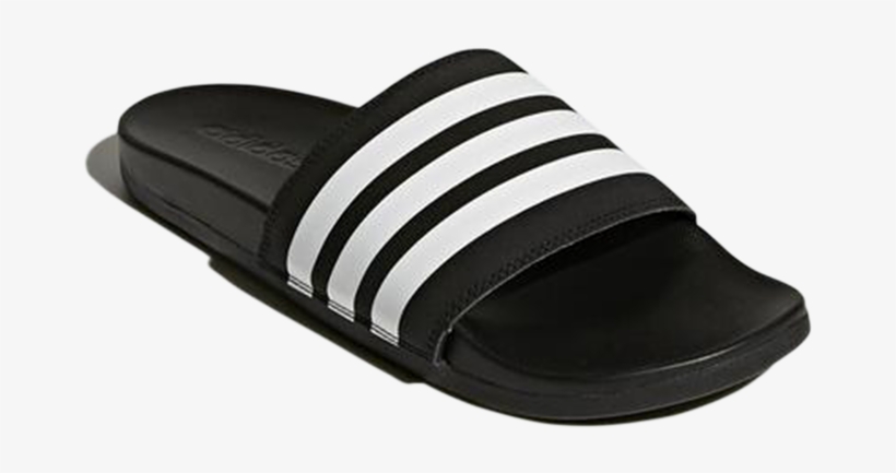 Adidas Men's Adilette Cloudfoam Plus Stripes Slides - Shoe, transparent png #3911904
