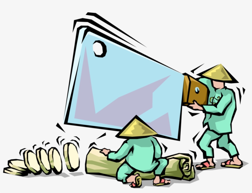 Vector Illustration Of Chinese Cuisine Chef Slices - Cartoon, transparent png #3912124