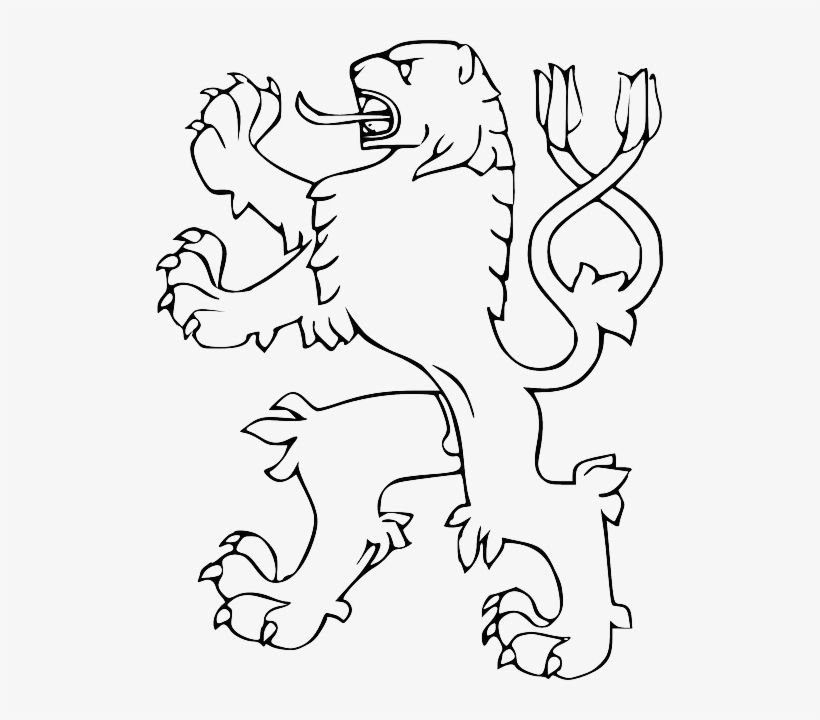 Czech Lion Png Clipart Lion Clip Art - Black And White Art Format Png, transparent png #3912264