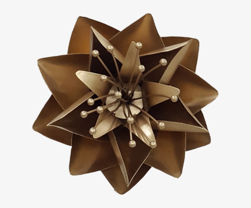 Gold Lotus Flower, Metal Flower Wall Art - Gold, transparent png #3912287