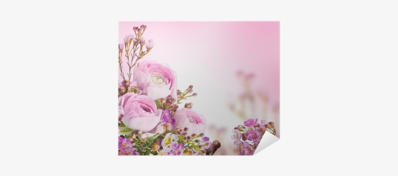Gentle Bouquet From Pink Roses And Small Flower Poster - Tarjeta De Feliz Viernes, transparent png #3912426