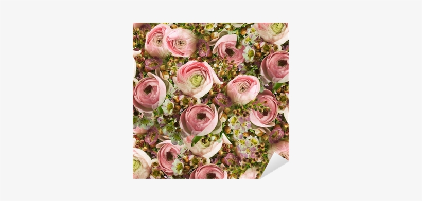 Gentle Bouquet From Pink Roses And Small Flower Sticker - Flower, transparent png #3912428