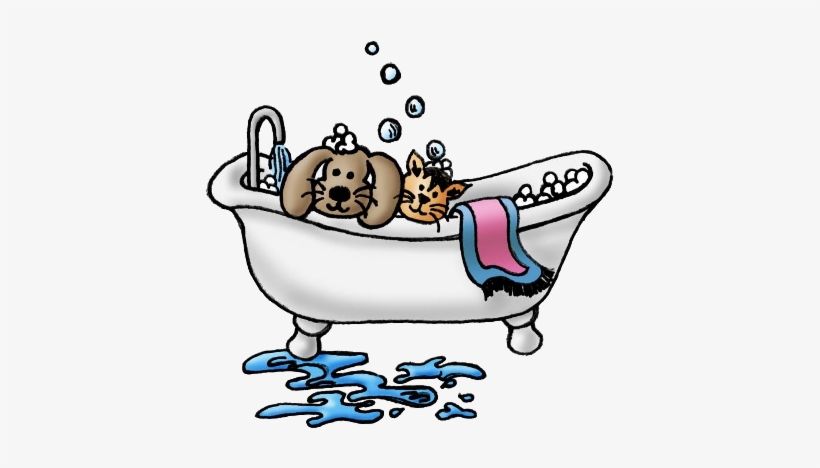 Cheering Dog Cliparts - Dog In Bathtub Clipart, transparent png #3913146