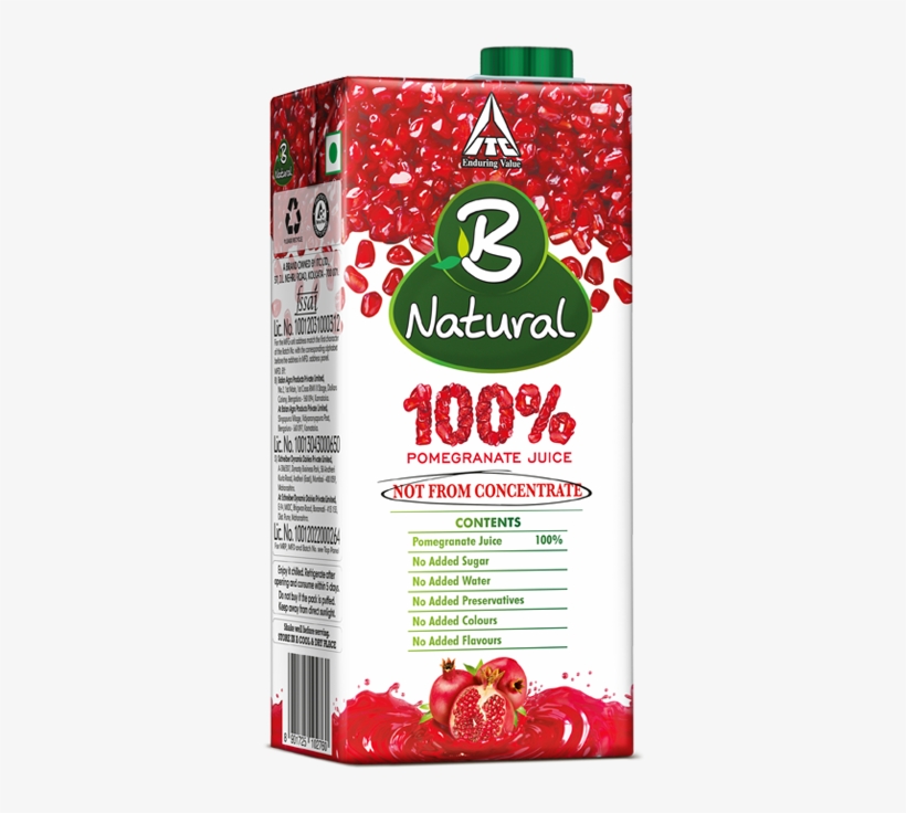 B Natural Mixed Fruit Drinks - B Natural 100 Pomegranate Juice, transparent png #3914188