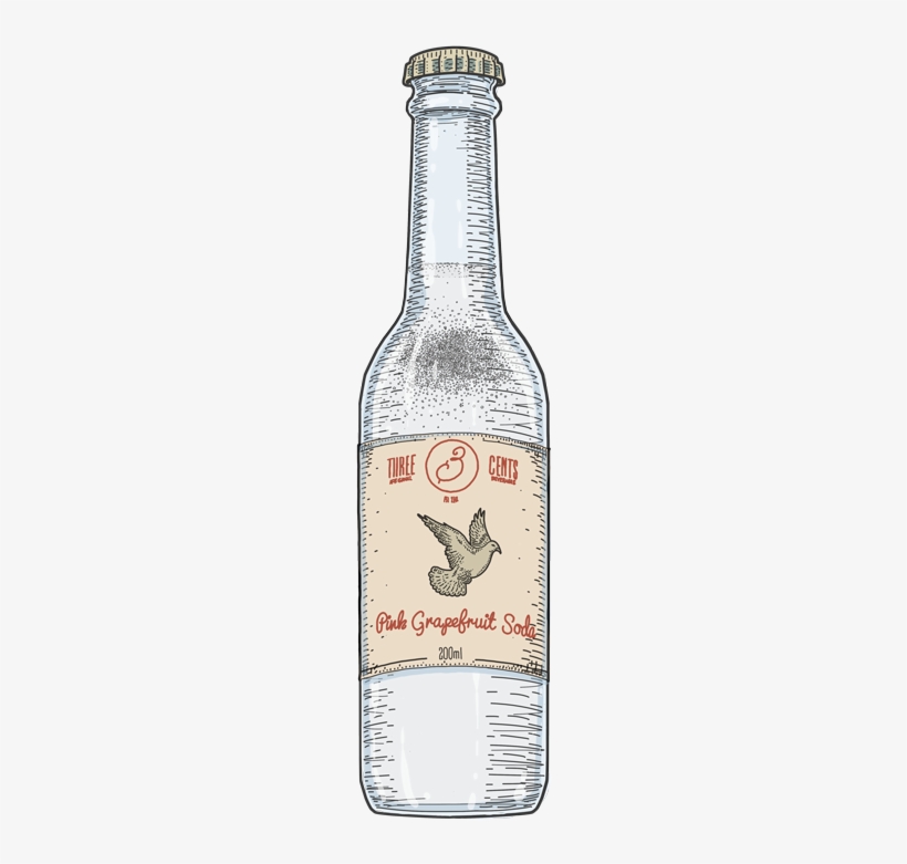Grapefruit Packshot Grapefruit Bottle - 3cents Soda Png, transparent png #3914443