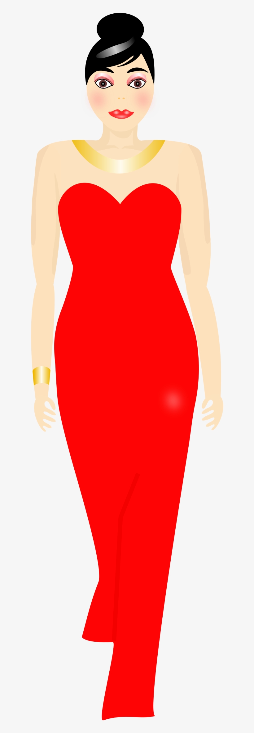 Red Dress Clipart Clipart Transparent - Woman Red Dress Png, transparent png #3914802