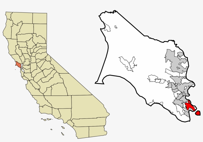Marin County California Incorporated And Unincorporated - San Rafael Arcangel Map, transparent png #3914921