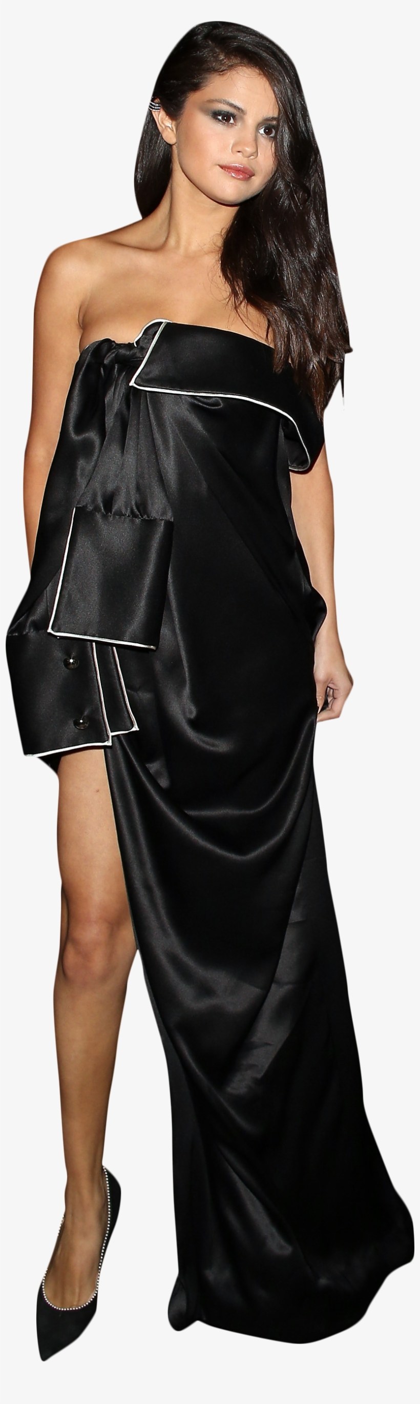 Selena Gomez Black Dress Png Image - Dress, transparent png #3915003