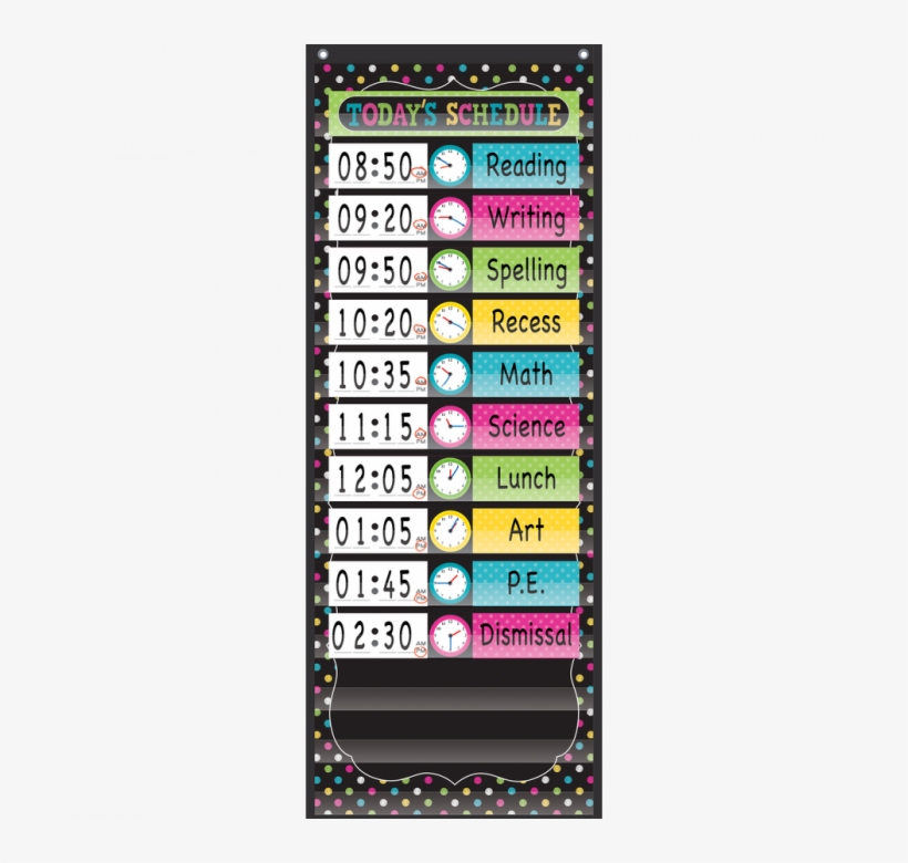 Chalkboard Brights Schedule Pocket Chart, transparent png #3915056