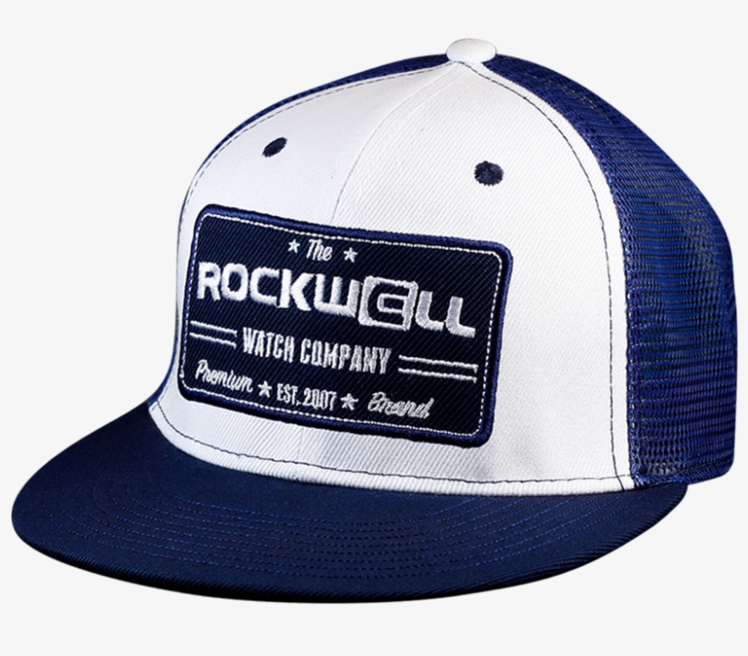 Snapback Trucker Hat Watch Co White/navy - Rockwell Watches, transparent png #3915083