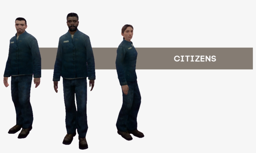 [ Img] - Half Life 2 Citizen Outfits, transparent png #3915155