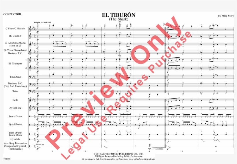 El Tiburon Thumbnail El Tiburon Thumbnail El Tiburon - Uptown Funk Big Band Score, transparent png #3915262