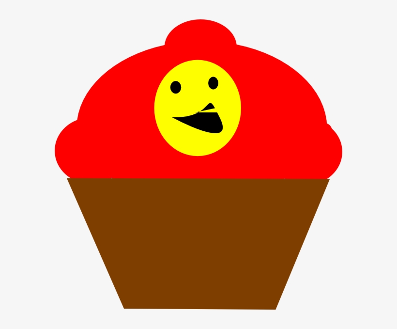 Cupcake Redbrown Smiling Face Svg Clip Arts 594 X 599, transparent png #3915421