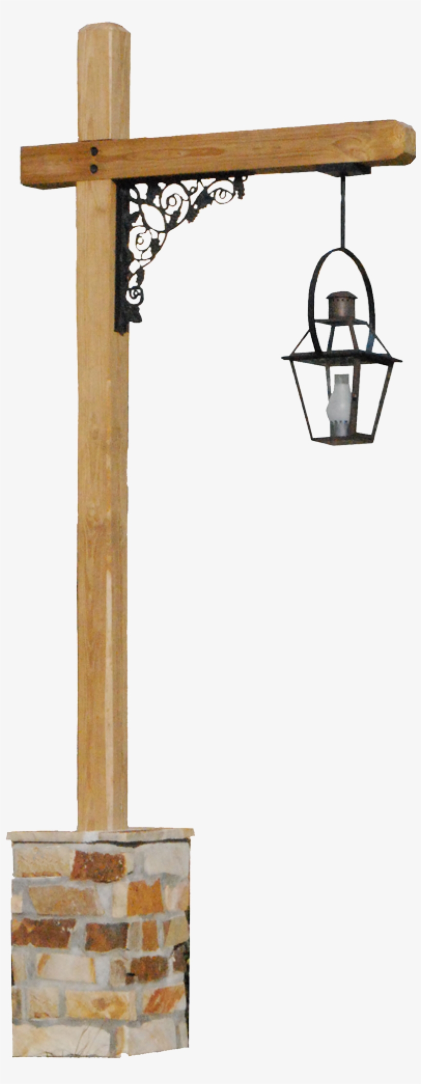 Wooden Post Png Download - Wooden Street Light Png, transparent png #3915874
