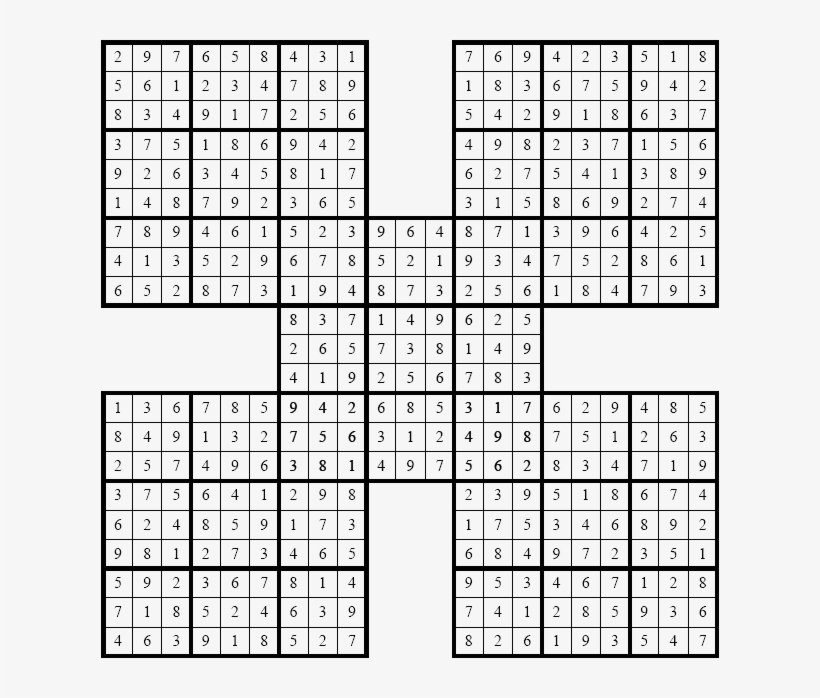 KILLER Samurai Sudoku