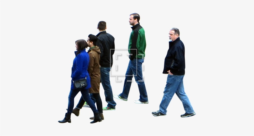 Five People Walking In The Street - Standing, transparent png #3920095