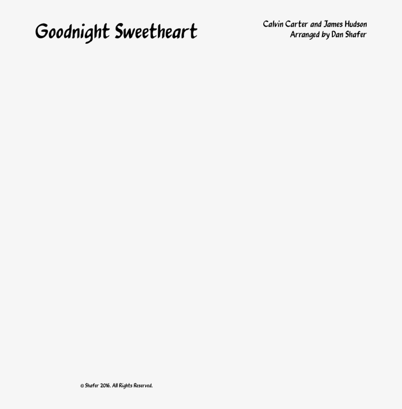 Goodnight Sweetheart Sheet Music Composed By Calvin - Raiders Of Gor, transparent png #3920556