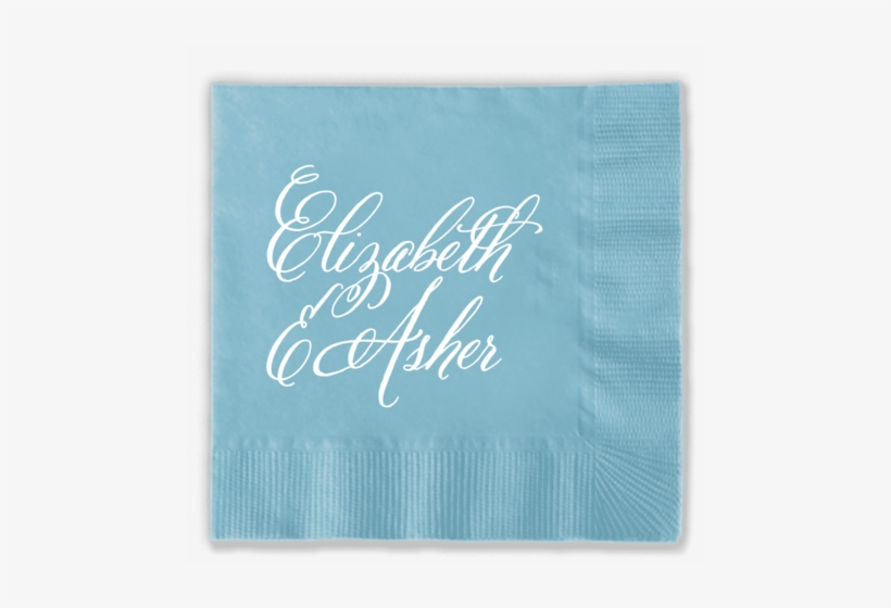 Blue Paper Napkin With Calligraphy Names - Calligraphy, transparent png #3921392