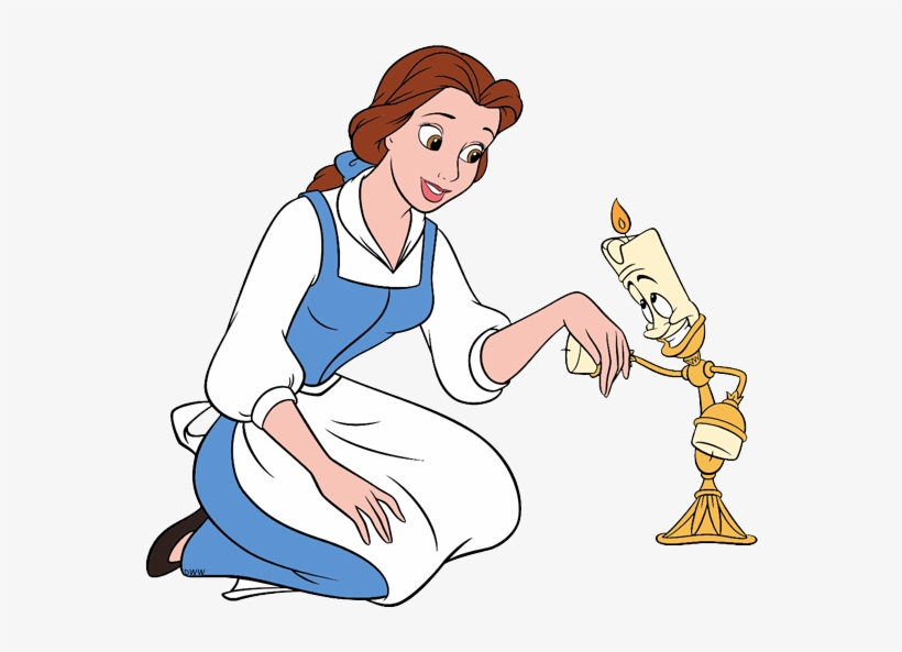 Belle, Human Mrs Potts Belle, - Belle And Lumiere And Cogsworth, transparent png #3921615