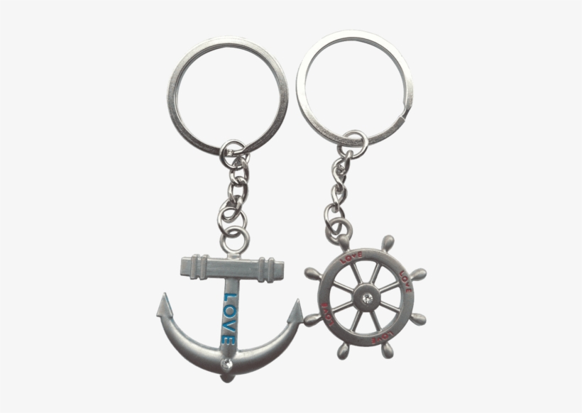 4ever Romantic Stainless Alloy Metal Silver Nautical - Toogoo Couple Nautical Steering Wheel Anchor Charms, transparent png #3922438