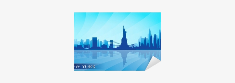 New York City Skyline Detailed Silhouette Sticker • - Golden Gate Bridge Clip Art, transparent png #3923173