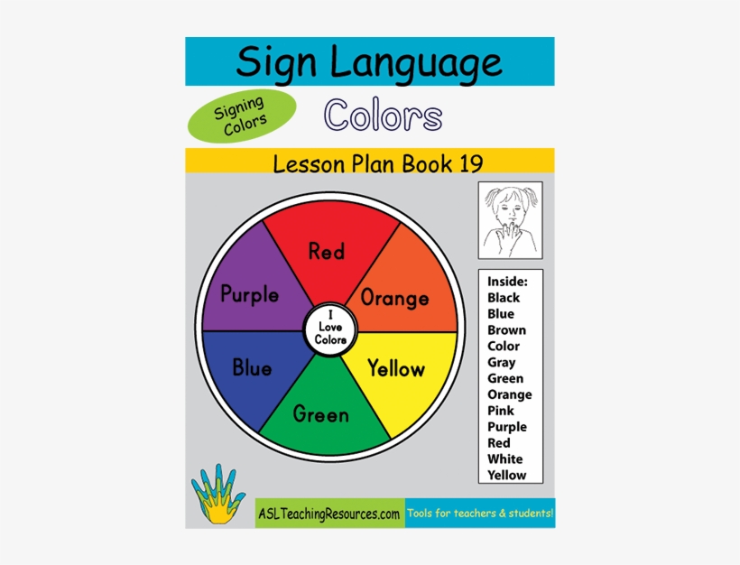 Color Book Front Cover Lpb Colors Sign Language Asl - Sign Language In Colors, transparent png #3923245