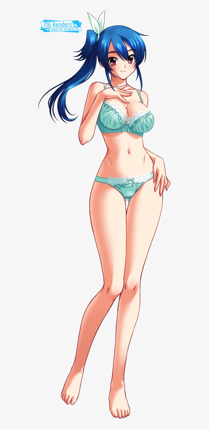Anime Render Ecchi Transparent Background Barefoot - Long Hair, transparent png #3923936