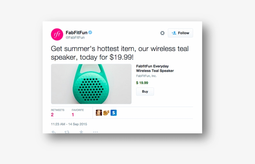 Step1twitterbuybutton - Fabfitfun Fff-te-003 Everyday Wireless Speaker, Pink, transparent png #3924106
