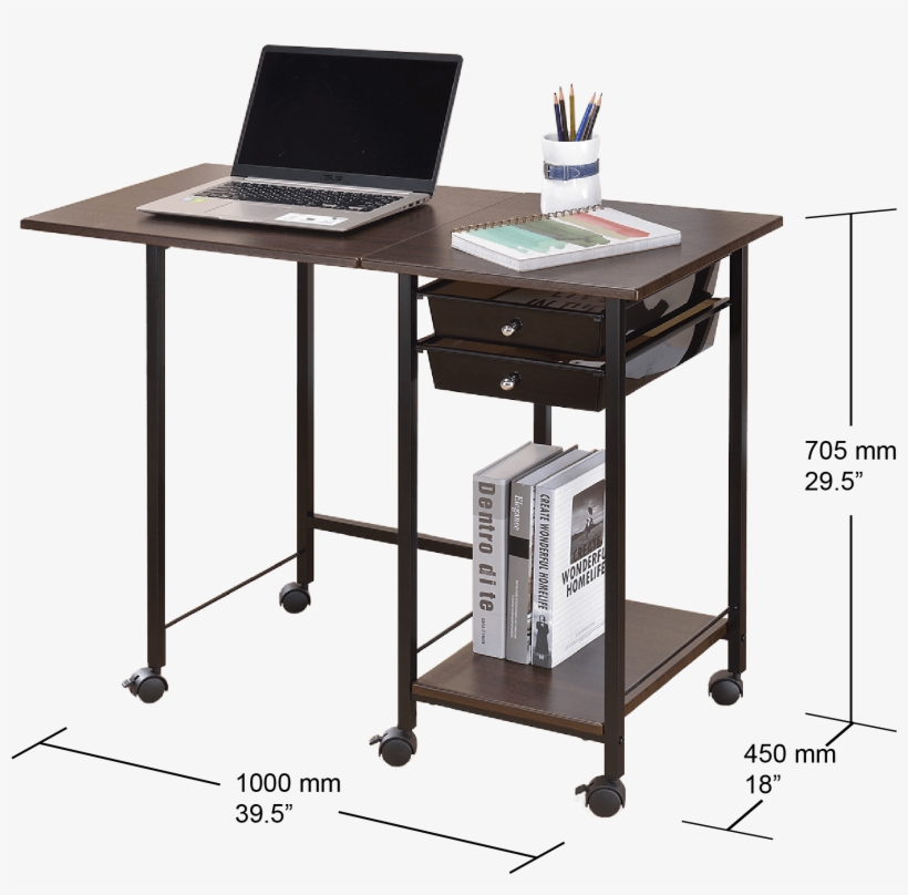 Foldable Student Desk W/2 Drawers - Shopping, transparent png #3925239