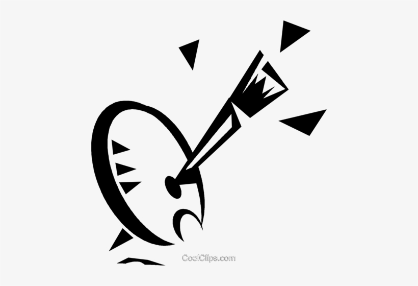 Artist's Palette With Paintbrush Royalty Free Vector - Палитра Художника Вектор, transparent png #3925794