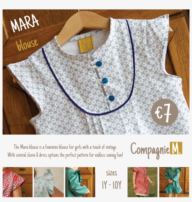 The Mara Blouse Is A Feminine Blouse For Girls With - Pattern, transparent png #3926351