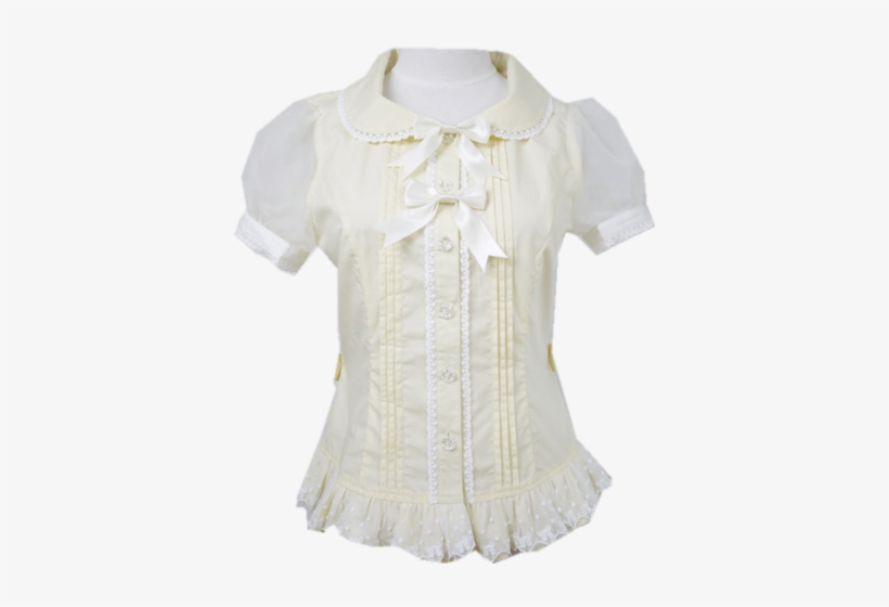Yellow/mint Chess Storypastel Cute Lolita Blouse Sp130128 - Blouse, transparent png #3926459
