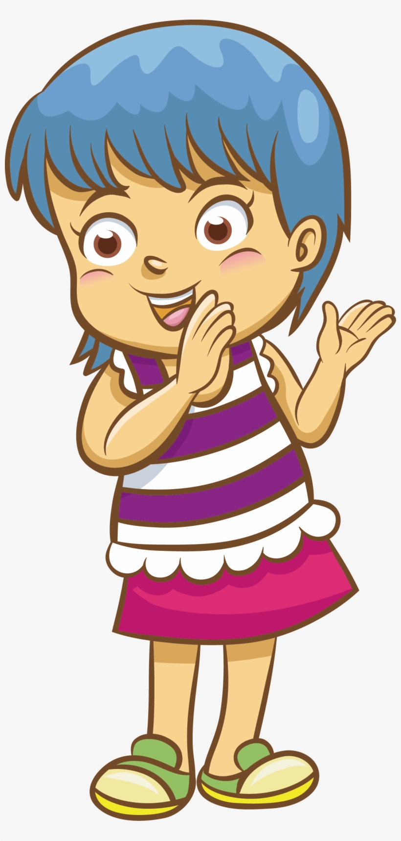 Clapping Cartoon Clip Art - Girl Clapping Clip Art, transparent png #3926521