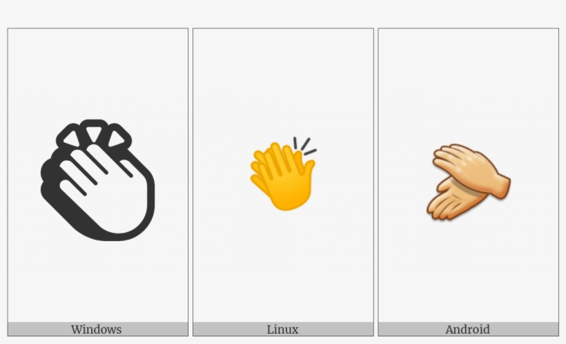 Clapping Hands Sign On Various Operating Systems - Hand, transparent png #3926553
