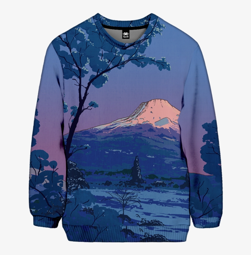 Mount Fuji Sweatshirt - Crop Top, transparent png #3926870