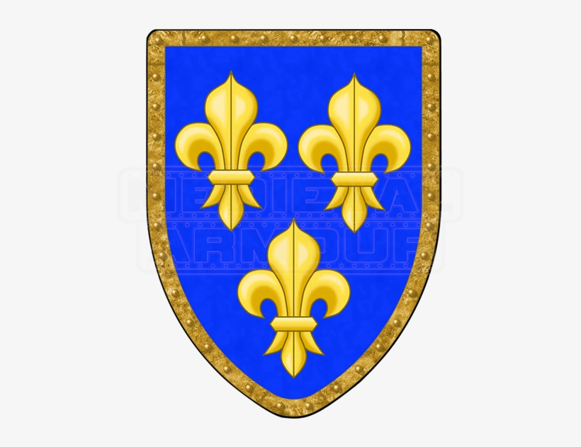 Fleur De Lis Steel Battle Shield - Coat Of Arms Of France, transparent png #3926976