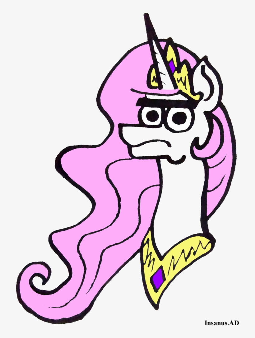 #1606847 - Alicorn, Artist - Insanus - Ad, Bust, Eyebrows, - Princess Celestia, transparent png #3927095