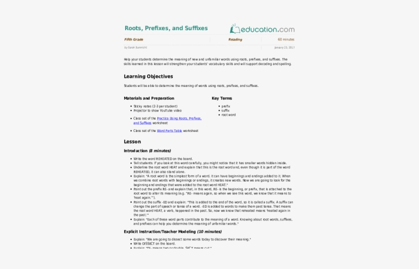 Roots, Prefixes, And Suffixes - Science Lesson Plan For Goldilocks And The Three Bears, transparent png #3928213