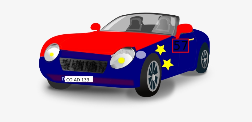 Red Blue Convertible Sports Car Svg Clip Arts 600 X, transparent png #3928326