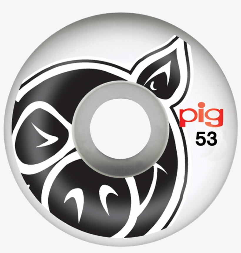 Pig Head Natural 53mm - Pig 55mm Skateboard Wheels, transparent png #3928457